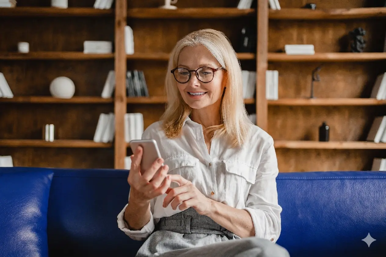 Frau mit Smartphone